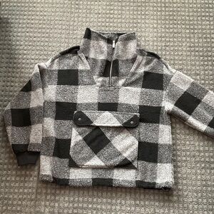 GAP Black and Gray oversized Plaid Jacket